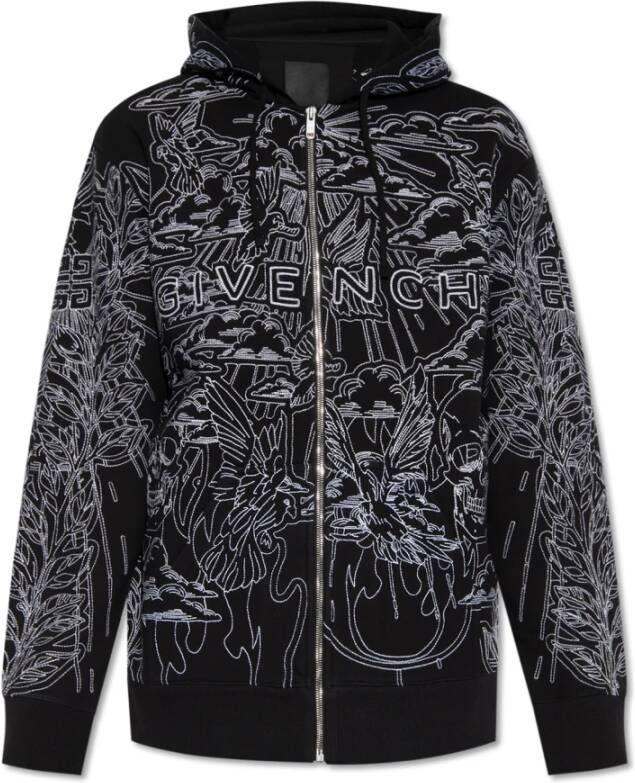 Givenchy Gestreepte hoodie Zwart Heren
