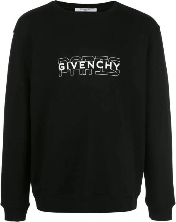 Givenchy Logo Sweatshirt Zwarte Ronde Hals Lange Mouwen Black Heren - Foto 4