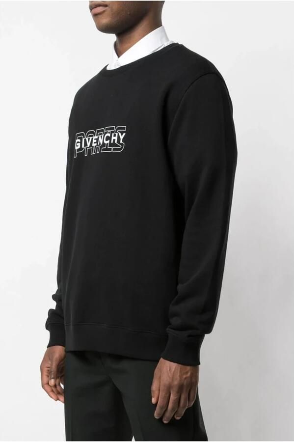 Givenchy Logo Sweatshirt Zwarte Ronde Hals Lange Mouwen Black Heren - Foto 3