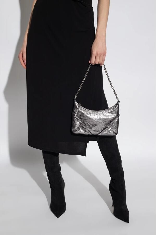 Givenchy Zilvergrijze Leren Schoudertas Gray Dames - Foto 4