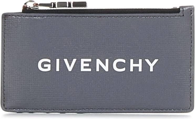 Givenchy Grijze leren portemonnee met kenmerkend ontwerp Grijs Heren