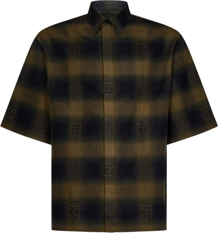 Givenchy Groen Geruit Jacquard 4G Overhemd Groen Heren