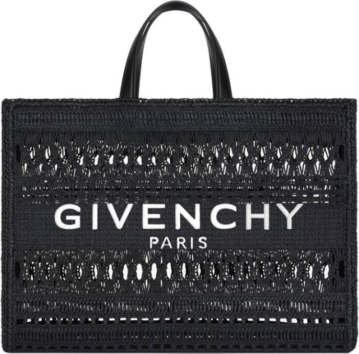 Givenchy Zwarte Italiaanse Handtas met Elegant Borduurwerk Black Dames