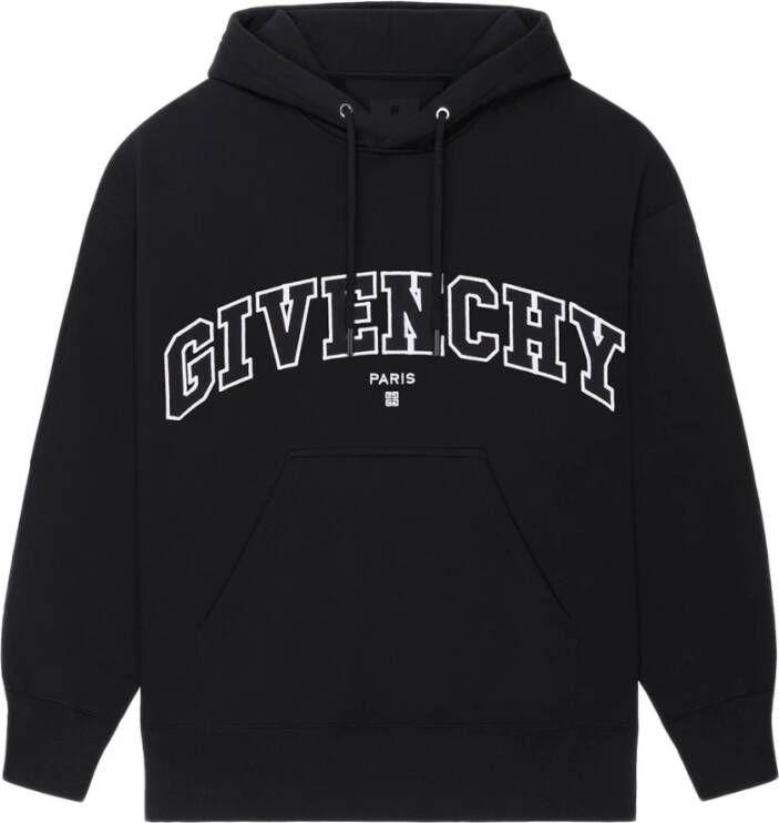 Givenchy Zwarte Hoodie met College Patch Zwart Heren