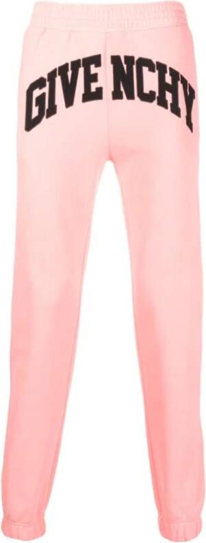 Givenchy Koraalroze Logo-Geborduurde Track Pants Roze Heren
