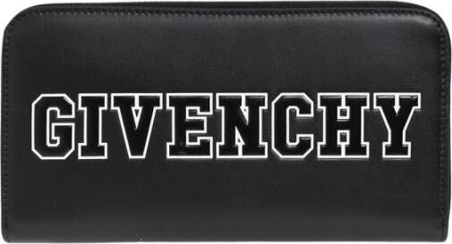 Givenchy Lederen portemonnee met logo Zwart Heren