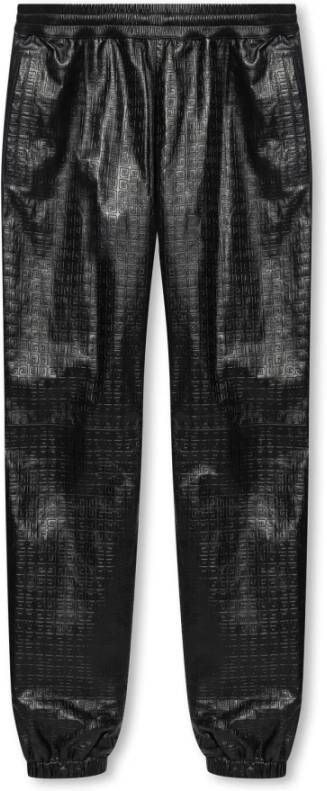 Givenchy Leren broek met monogram Zwart Heren