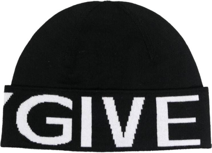Givenchy Logo Geborduurde Beanie Zwart Heren
