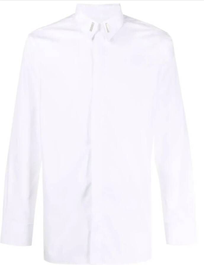 Givenchy Logo-Plaque Cotton Shirt Wit Heren