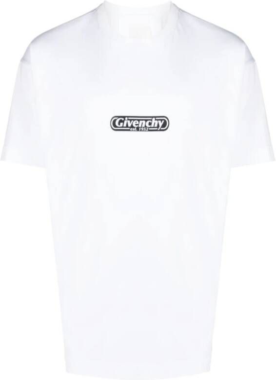 Givenchy Logo-Print Katoenen T-Shirt en Polo in Wit White Heren