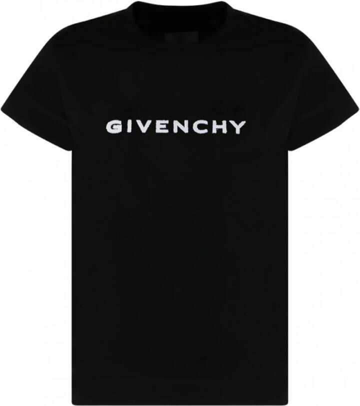 Givenchy Logo Print Katoenen T-Shirt Zwart Heren