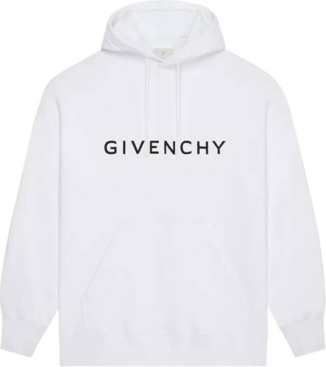 Givenchy Logo Print Slim Fit Hoodie White Heren