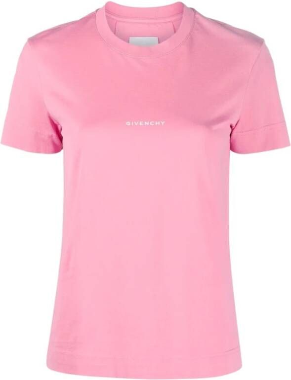 Givenchy Logo Print T-Shirt Roze Dames