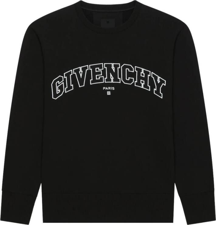 Givenchy Logo Split Crewneck Sweatshirt Zwart Heren
