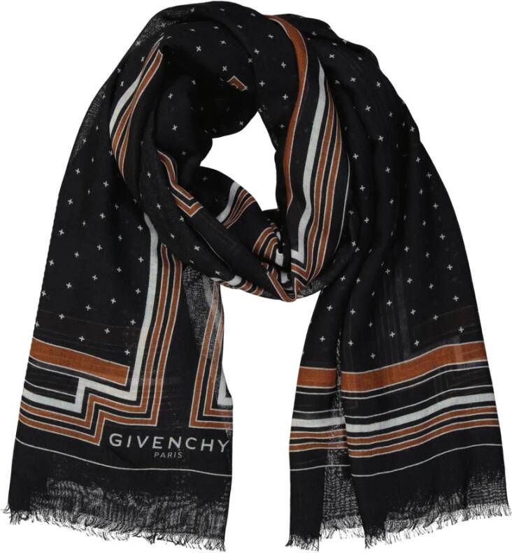Givenchy Luxe bedrukte kasjmier foulard Zwart Dames