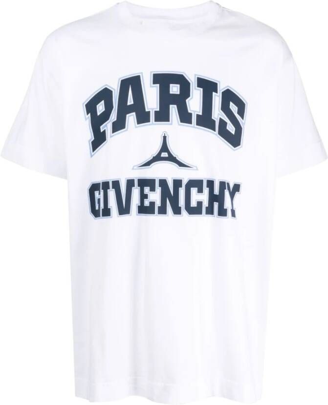 Givenchy Witte T-shirts en Polos met Paris Print White Heren