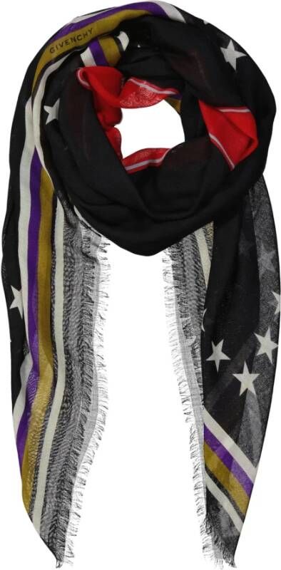 Givenchy Luxe zijden sjaal met sterrenprint Zwart Dames