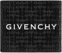 Givenchy Micro 4G Geëtste Leren Portemonnee Zwart Heren