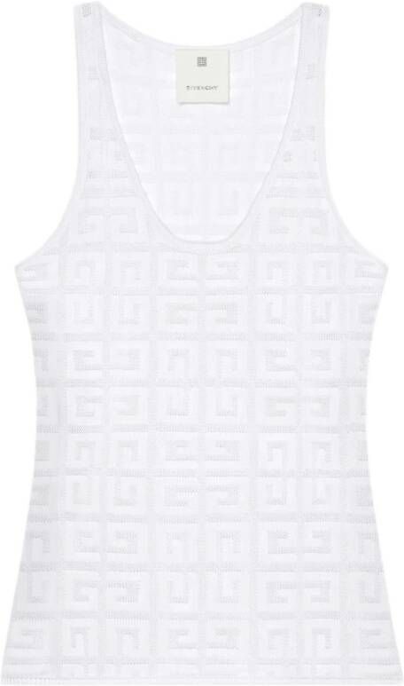 Givenchy Mouwloze top met 4G-patroon White Dames