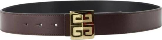Givenchy Zwarte leren riem met gouden gesp Black Heren