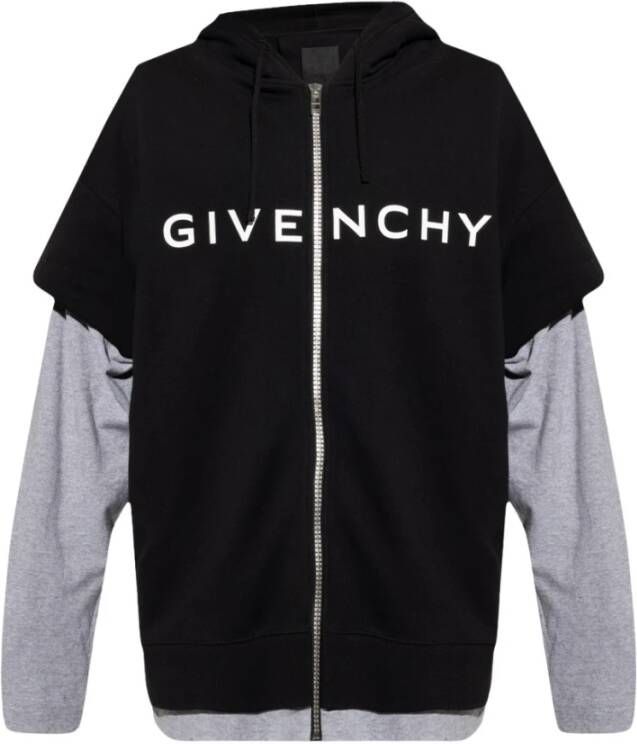 Givenchy Oversized Hoodie met Ritssluiting Zwart Heren