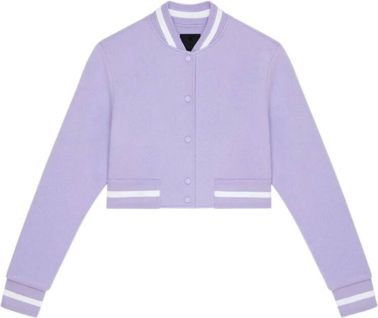 Givenchy Paarse Bomberjack met Contrasterende Patch Purple Dames