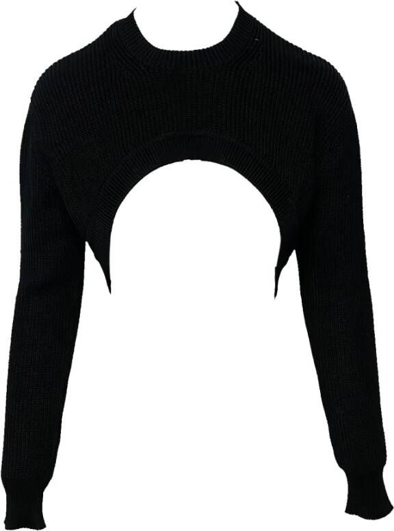 Givenchy Pre-owned Cropped Sweater in Cotton Zwart Dames