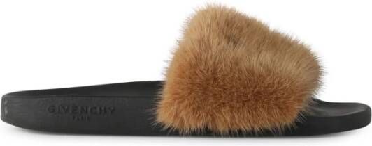 Givenchy Pre-owned Givenchy Brown Mink Fur Slippers Bruin Dames