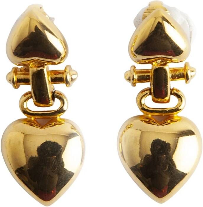 Givenchy Pre-owned Givenchy heart earclips Pre-owned Geel Dames