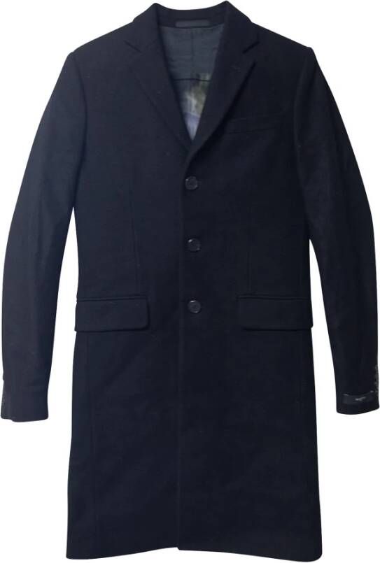 Givenchy Pre-owned Givenchy Single-Breasted Coat in Black Wool Zwart Heren