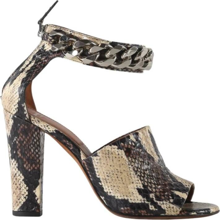 Givenchy Pre-owned Givenchy Snakeskin Ankle Chain Sandals Beige Dames