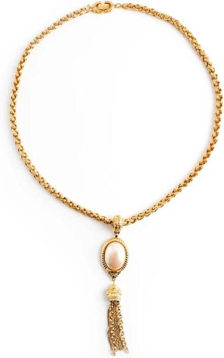 Givenchy Pre-owned Givenchy tassel pearl necklace Pre-owned Geel Dames
