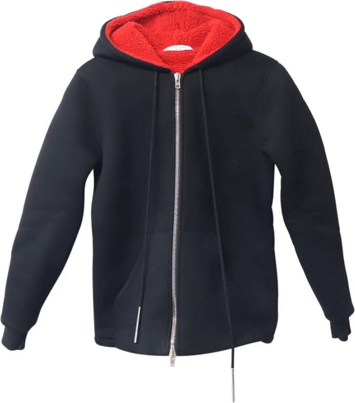 Givenchy Pre-owned Givenchy Zipper Front Hooded Jacket in Black Polyester Zwart Heren