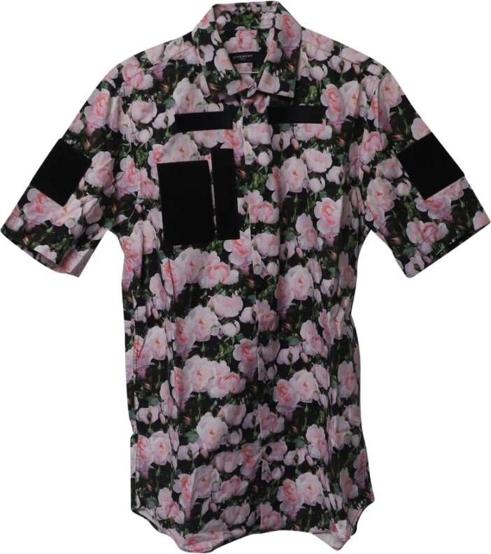 Givenchy Pre-owned Patch overal over het floral print shirt Roze Heren