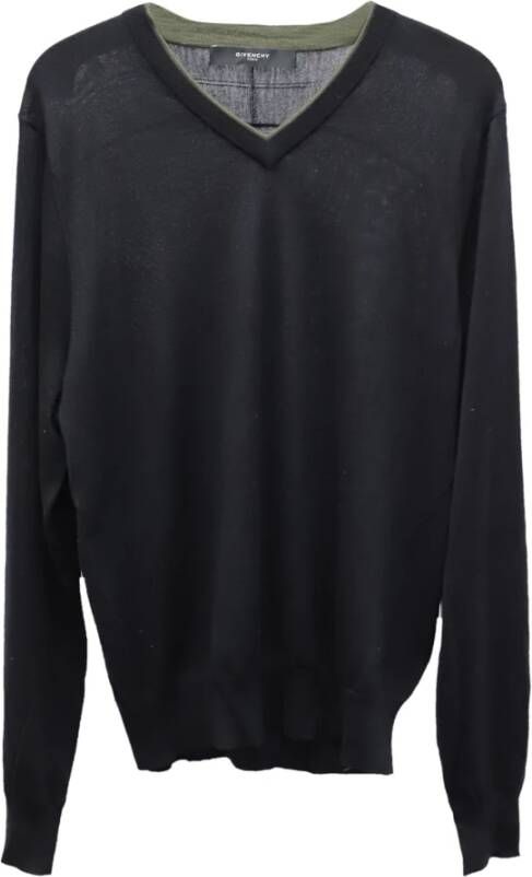 Givenchy Pre-owned Preated Sweater met V-hals Zwart Heren