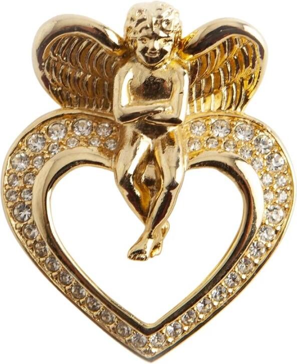 Givenchy Pre-owned Vintage angel chrystal brooch Geel Dames