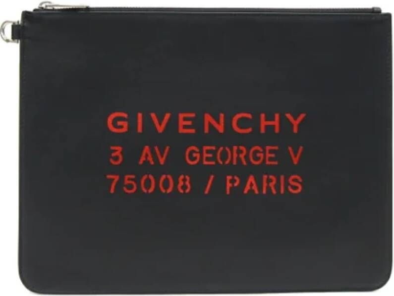 Givenchy Pre-owned Zwarte Leren Clutch van Givenchy Black Dames