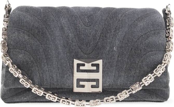 Givenchy Crossbody bags Small 4G Soft Bag Quilted Denim in grijs