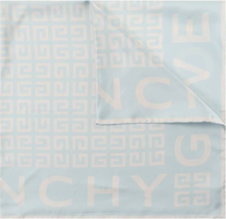 Givenchy Zijden Vierkante Sjaal 4G Print Blue Dames