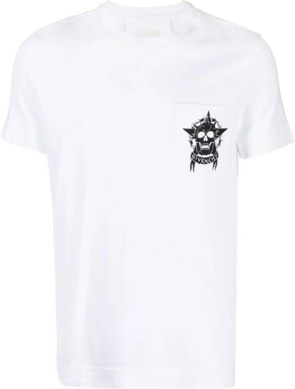 Givenchy Skull-Print Katoenen T-Shirt Wit Heren