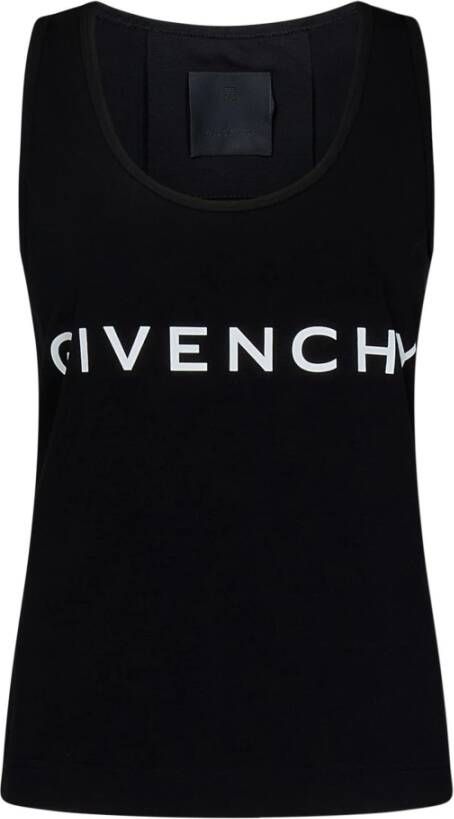 Givenchy Zwarte Mouwloze Top met Archetype Print Black Dames