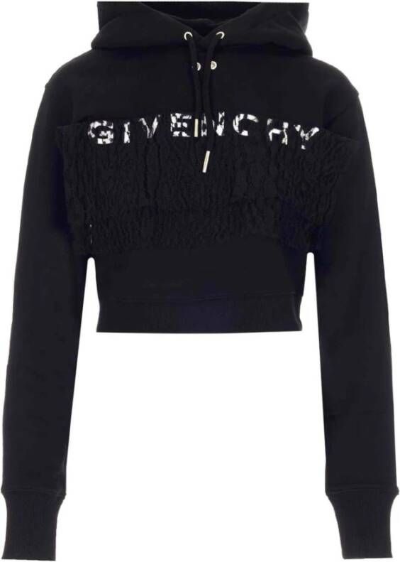 Givenchy Stijlvolle Cropped Hoodie Zwart Dames