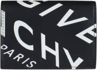 Givenchy Stijlvolle Leren Portemonnee met Drukknoopsluiting Zwart Heren