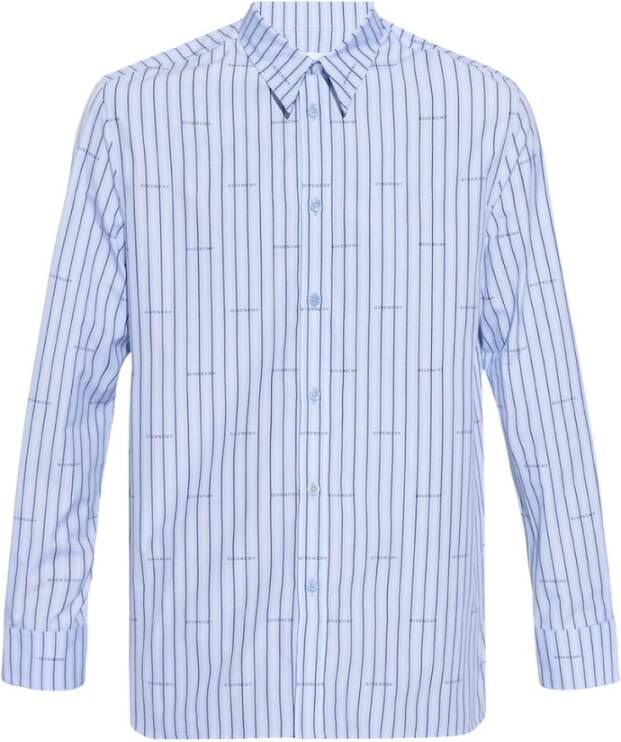 Givenchy Blauw Gestreept Overhemd Blauw Heren