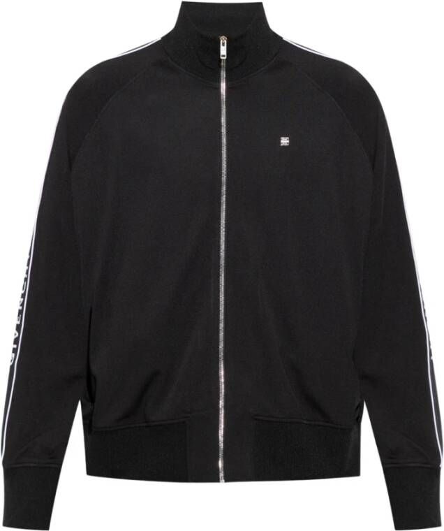 Givenchy Zwarte technische jersey track jas Black Heren