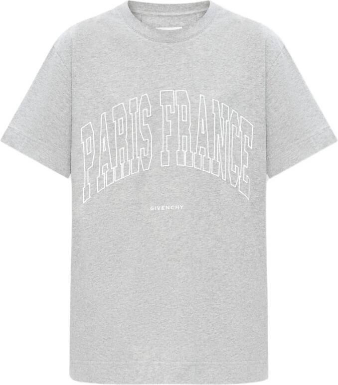 Givenchy T-shirt met logo Grijs Dames