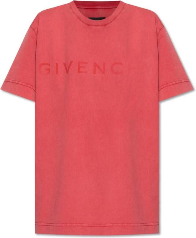 Givenchy T-shirt met logo Rood Dames