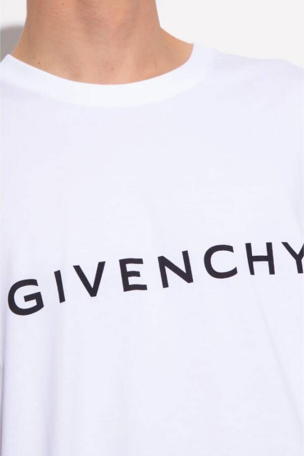 Givenchy T-shirt met logo Wit Heren