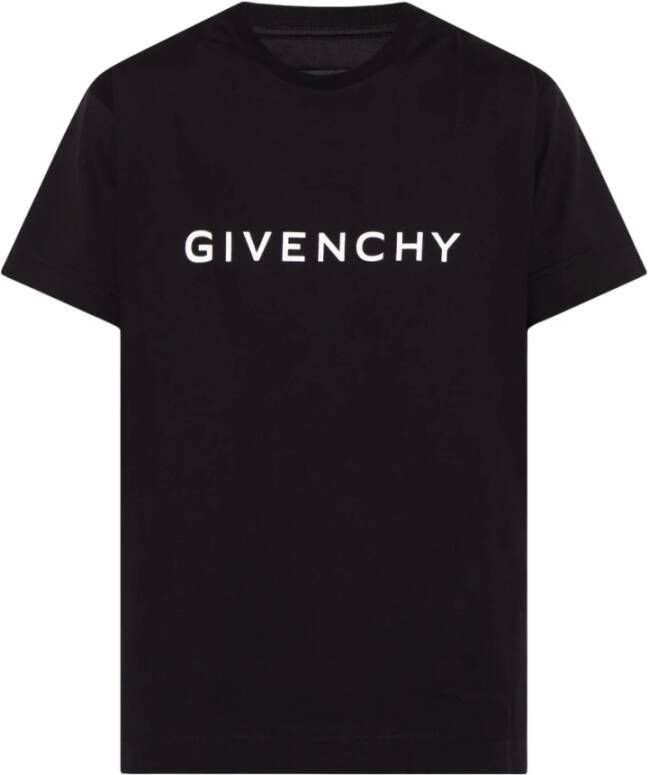Givenchy Zwart Katoenen T-Shirt met Oversize Design Black Heren