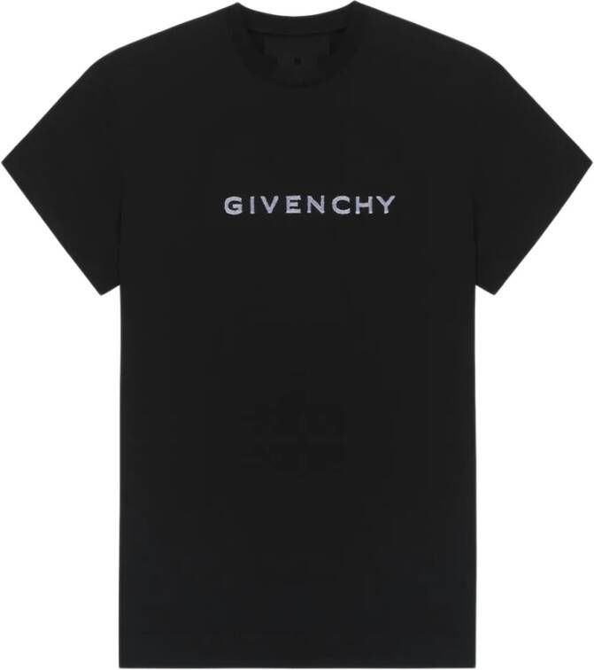 Givenchy Omgekeerde Print Katoenen Korte Mouw Tee Black